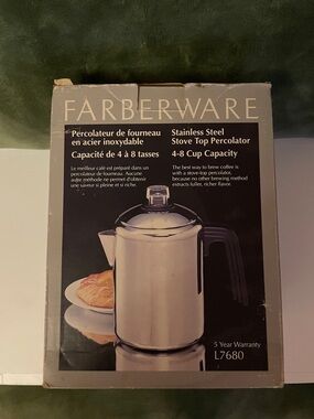 Farberware Stainless Steel Stove Top Percolator - Silver (4-8 Cup)